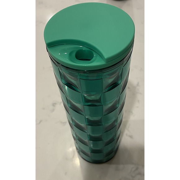 Starbucks Coffee 16 oz Tumbler Green 3D Cube‎ Design 2024 NWOT - Picture 4 of 8